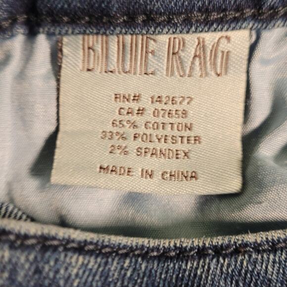 Blue Rag Womens Straight Leg Jeans Sz 10 Dark Indigo Denim Embroidered Pockets - Picture 7 of 7